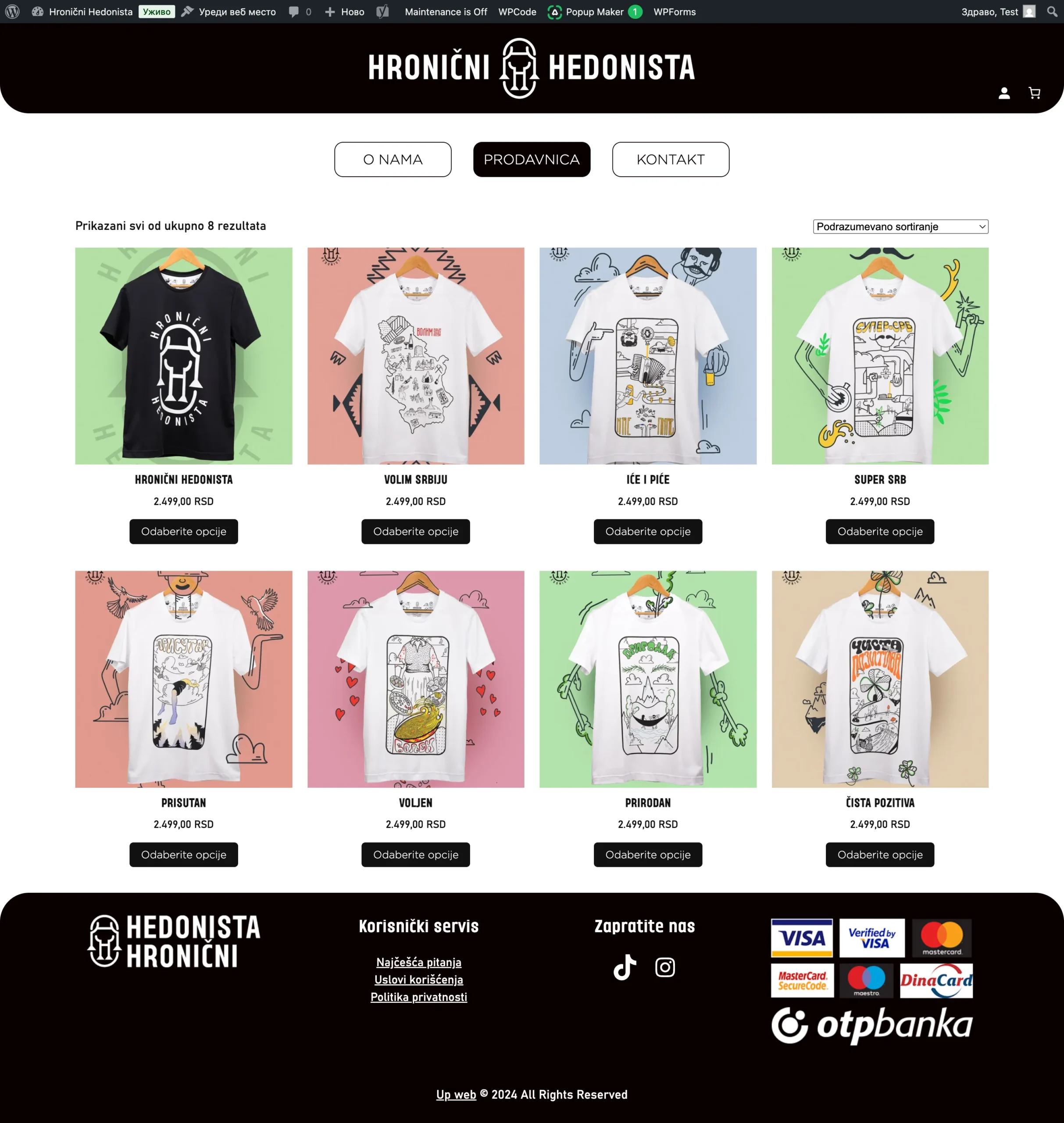 Hronični hedonista prodavnica - Up web portfolio