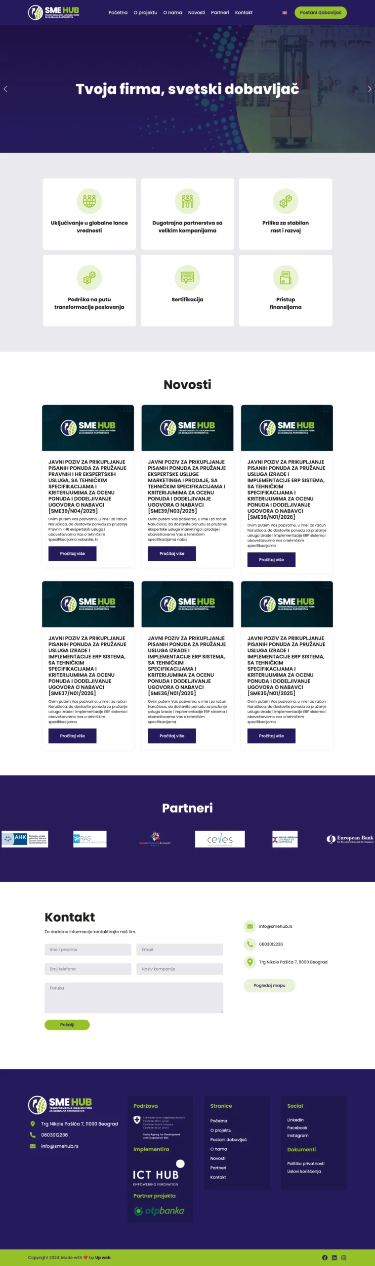 SME HUB pregled - Up web portfolio